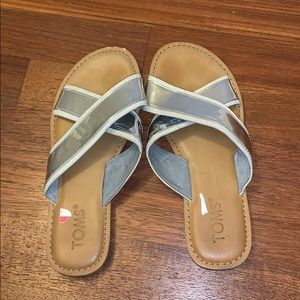 TOMs silver sandals